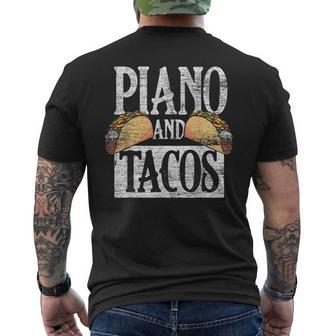 Piano Tacos Cinco De Mayo Mexico Pianist Music Men's T-shirt Back Print - Monsterry AU