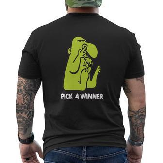Pick A Winner T-Shirt Mens Back Print T-shirt - Seseable