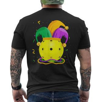 Pickleball Ball & Jester Hat Mardi Gras Fat Tuesday Parade Men's T-shirt Back Print - Monsterry AU