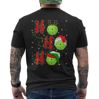 Pickleball Christmas Santa Hat Holiday Ho Ho Ho Mens Back Print T-shirt - Thegiftio UK