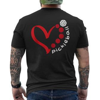 Pickleball Valentine Day Heart Pickleball Lovers Men's T-shirt Back Print - Thegiftio UK