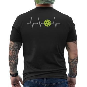 Pickleball W Heartbeat Graphic T Men's T-shirt Back Print - Monsterry AU