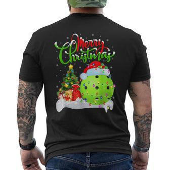 Pickleball Xmas Reindeer Santa Hat Pickleball Christmas 2022 Mens Back Print T-shirt - Seseable