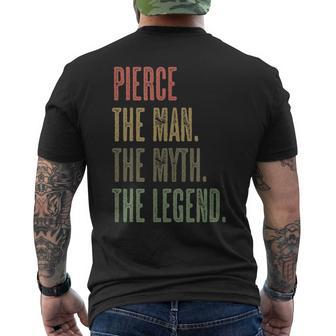 Pierce The Man The Myth The Legend Boys Name Men's T-shirt Back Print - Seseable