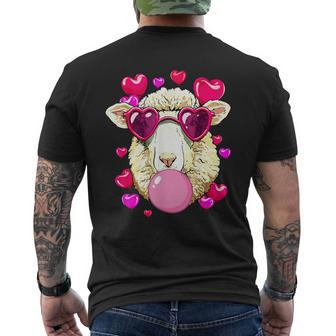 Pig Bubblegum Sheep Valentines Pink Sunglasses Sheep Men's T-shirt Back Print - Monsterry CA