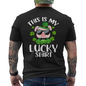 Pig Leprechaun Hat St Patrick's Day This Is My Lucky Men's T-shirt Back Print | Mazezy