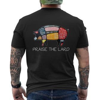 Pig Pork Praise The Lard Butcher Bacon Men's T-shirt Back Print - Monsterry