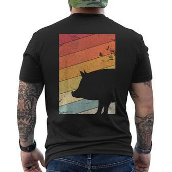 Pig Retro Style Men's T-shirt Back Print - Seseable