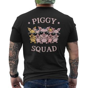 Piggy Squad Cute Pig Farmer Animal Lovers Pigg Farm Men's T-shirt Back Print - Monsterry