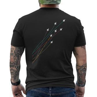 Pilot Colorful Flying Jets Airplanes Fighter Jet Men's T-shirt Back Print - Thegiftio UK