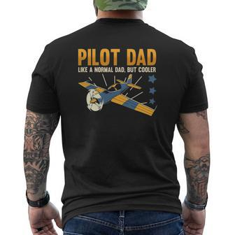 Pilot Dad Like A Normal Dad But Cooler Aviation Quote Mens Back Print T-shirt | Mazezy