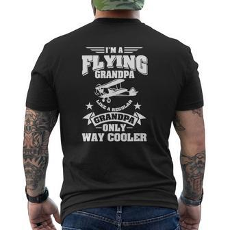 Pilot I'm A Flying Grandpa Grandfather Pilot Mens Back Print T-shirt | Mazezy