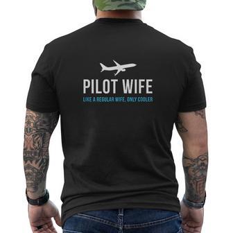 Pilot Wife Cute Airplane Aviation Mens Back Print T-shirt - Seseable