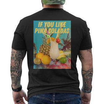 If You Like Pina Coladas Summer Cocktail Party Men's T-shirt Back Print - Thegiftio UK