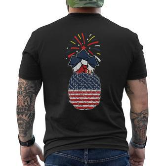 Pineapple American Flag 4Th Of July Cool Hawaiian Patriotic Men's T-shirt Back Print - Monsterry DE