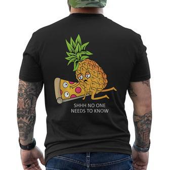 Pineapple Belongs On Pizza Lover Food Pun Men's T-shirt Back Print - Monsterry