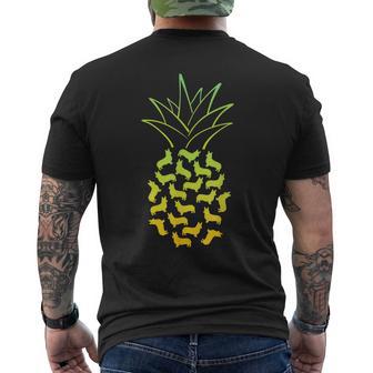 Pineapple Corgi Summer Men's T-shirt Back Print - Monsterry