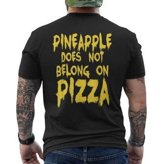 Pineapple Does Not Belong On Pizza T Men's T-shirt Back Print - Monsterry CA