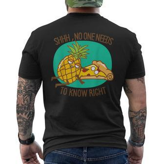 Pineapple On Pizza No One Needs Know Hawaiian Men's T-shirt Back Print - Monsterry DE
