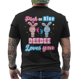 Pink Or Blue Deedee Loves You Gender Reveal Baby Father Day Men's T-shirt Back Print - Thegiftio UK