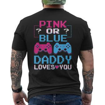 Pink Or Blue Gender Reveal Video Game Dad Gamer Daddy Baby Mens Back Print T-shirt | Mazezy UK