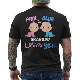 Pink Or Blue Grandad Loves You-Gender Reveal Men's T-shirt Back Print - Thegiftio UK