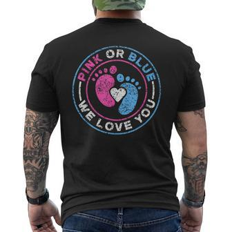 Pink Or Blue We Love You Gender Reveal Party Pregnancy Men's T-shirt Back Print | Mazezy