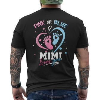 Pink Or Blue Mimi Loves You Gender Reveal Baby Men's T-shirt Back Print - Thegiftio UK
