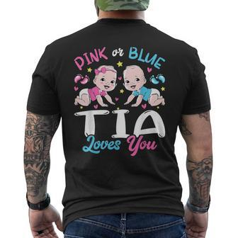 Pink Or Blue Tia Loves You Baby Gender Reveal Keeper Men's T-shirt Back Print - Monsterry DE