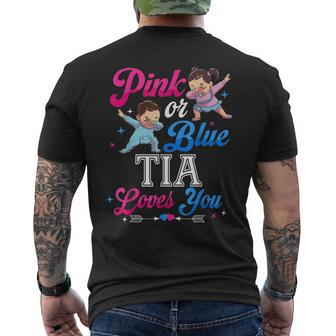 Pink Or Blue Tia Loves You Baby Gender Reveal Party Men's T-shirt Back Print - Monsterry AU