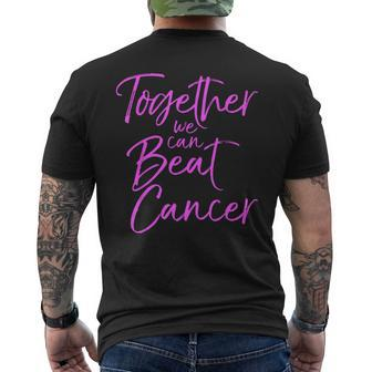 Pink Breast Cancer Support Together We Can Beat Cancer Men's T-shirt Back Print - Thegiftio UK