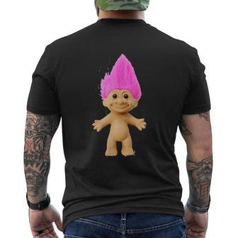 Pink Haired Troll Doll Men's T-shirt Back Print - Monsterry