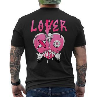 Pink Loser Lover Pink Drip Heart Plus Triple Pink Matching Men's T-shirt Back Print | Mazezy