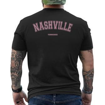 Pink Nashville Tennessee Tn Varsity Style On Nashville Men's T-shirt Back Print - Thegiftio UK