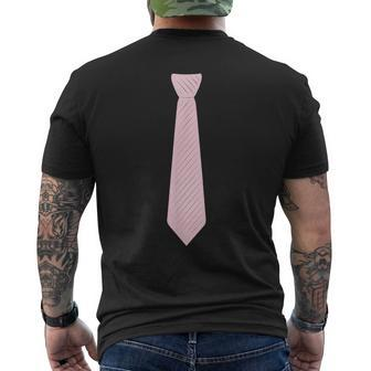 Pink Necktie Dress For Parties And Weddings Men's T-shirt Back Print - Monsterry DE