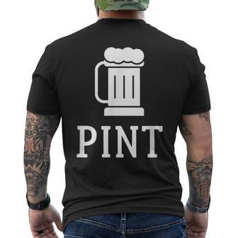 Pint Half Pint Matching Beer Glass Father's Day Men's T-shirt Back Print - Monsterry DE