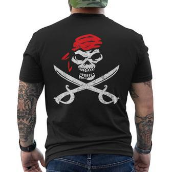 Pirate With Crossbones & Eye Patch Skull Graphic Men's T-shirt Back Print - Monsterry AU