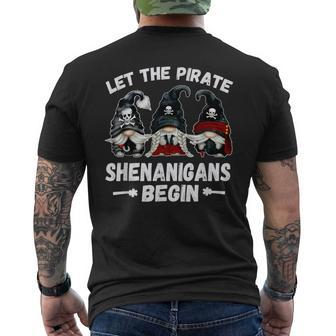 Pirate Gnome Let The Pirate Shenanigans Begin With Gnomies Men's T-shirt Back Print - Monsterry