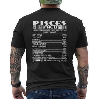 Pisces Facts V2 Mens Back Print T-shirt - Thegiftio UK