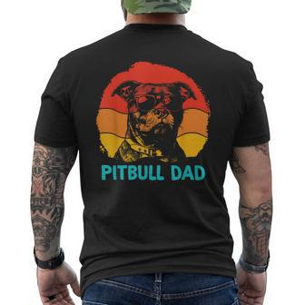 Pitbull Dad Father's Day Vintage Dog Dad Family Matching Men's T-shirt Back Print - Thegiftio UK