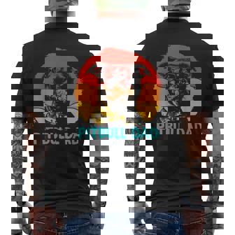Pitbull Dad Father's Day Vintage Dog Dad Family Matching Men's T-shirt Back Print - Thegiftio UK