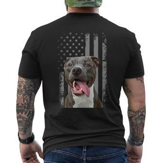 Pitbull Flag Pitbull Pit Bull Dog Men's T-shirt Back Print - Monsterry