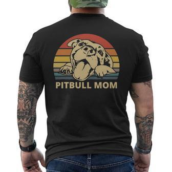Pitbull Mom With Cute Pitty Face Pitbull Mom Men's T-shirt Back Print | Mazezy