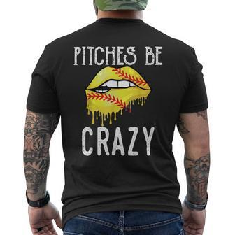 Pitches Be Crazy Baseball Moms Men's T-shirt Back Print - Monsterry AU