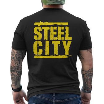 Pittsburgh Black And Yellow Pennsylvania Sl City Men's T-shirt Back Print - Monsterry CA