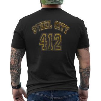 Pittsburgh Sl City 412 Home Pride Vintage Men's T-shirt Back Print - Monsterry UK
