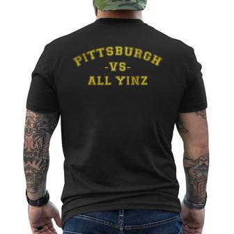Pittsburgh Vs All Yinz Sports Fan Pittsburghese Yellow Men's T-shirt Back Print - Monsterry UK