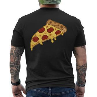 Pixel Pizza Men's T-shirt Back Print - Monsterry