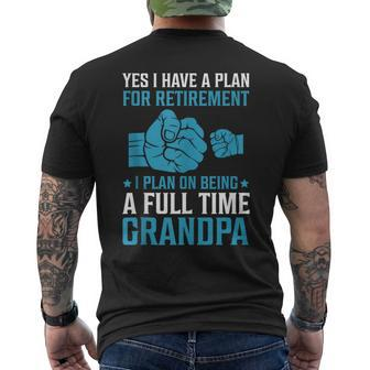 Plan On Being A Full Time Grandpa Father's Day Men's T-shirt Back Print - Thegiftio UK