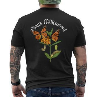 Plant Milkweed Monarch Butterfly Caterpillar V2 Mens Back Print T-shirt - Thegiftio UK